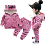 Warm Baby Girls Clothing Set Winter Thick Plush Cotton C