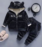 Warm Baby Girls Clothing Set Winter Thick Plush Cotton C