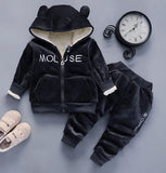 Warm Baby Girls Clothing Set Winter Thick Plush Cotton C