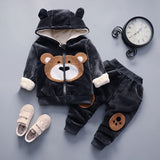 Warm Baby Girls Clothing Set Winter Thick Plush Cotton C