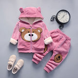 Warm Baby Girls Clothing Set Winter Thick Plush Cotton C