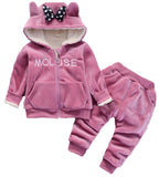 Warm Baby Girls Clothing Set Winter Thick Plush Cotton C