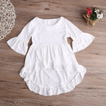 White Ruffled Cotton Outfits Top Dress